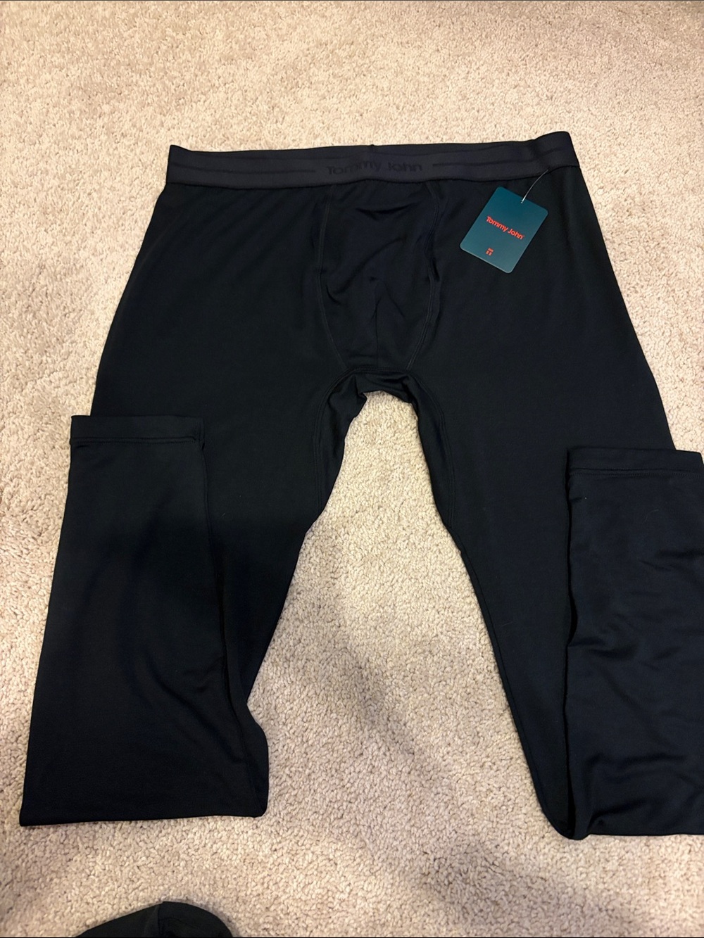 Tommy John Men’s Black Long Underwear Base Layer NWT Size Large